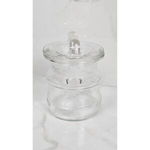Vintage Style Clear Glass Milk Can Canister Jar with Lid and Handles 6.5 Inch
